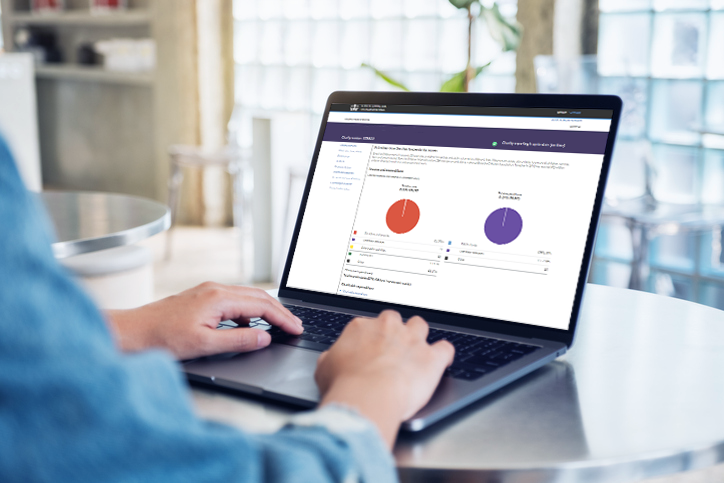 Image of laptop screen showing the charity register